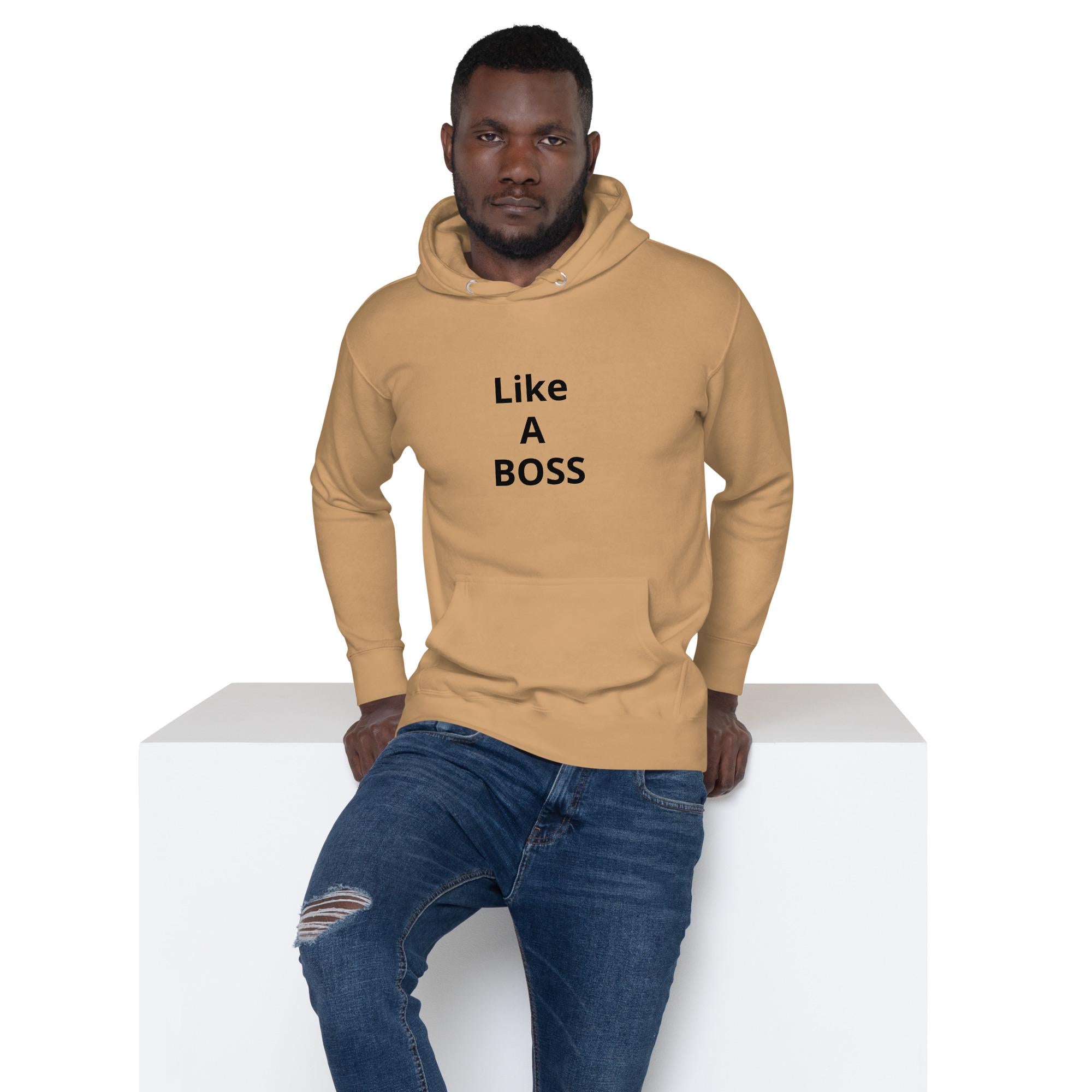 Unisex Cotton-Blend Hoodie: Like A Boss Graphic